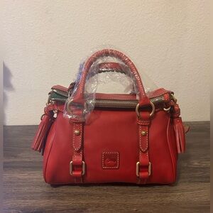 Dooney & Bourke Red Florentine Leather Micro Satchel Bag